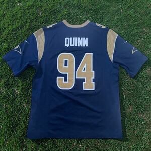 Nike On Field Robert Quinn NFL St. Louis Rams Navy Blue Home Jersey Men’s Large